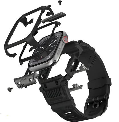 black apple watch protective band components breakdown display