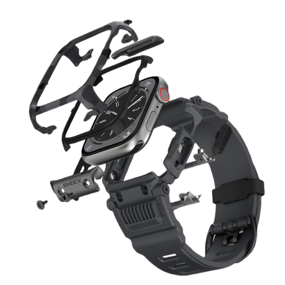 grey camouflage apple watch protective band components display