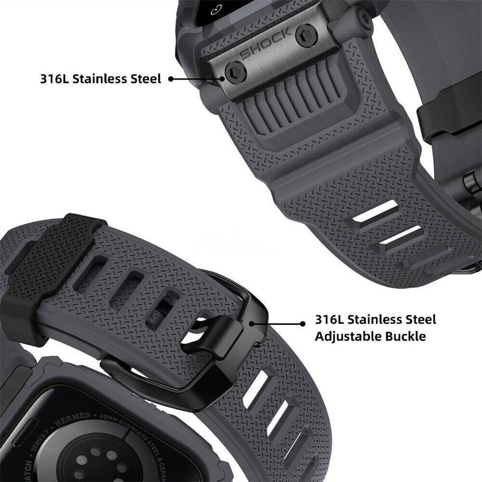 apple watch strap details on a white background