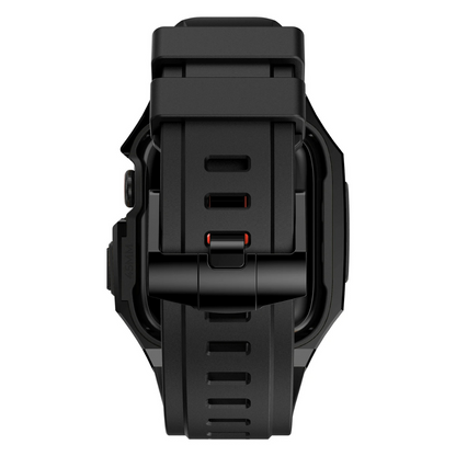 Black smartwatch back view on a white background
