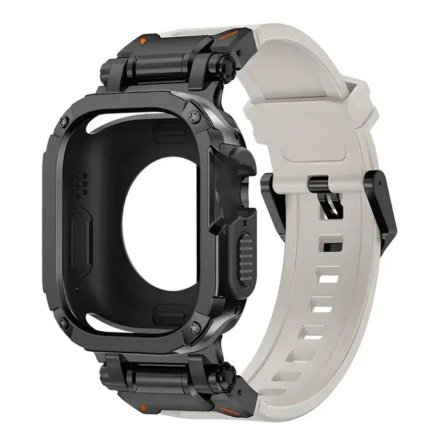 apple watch white band and black rugged case